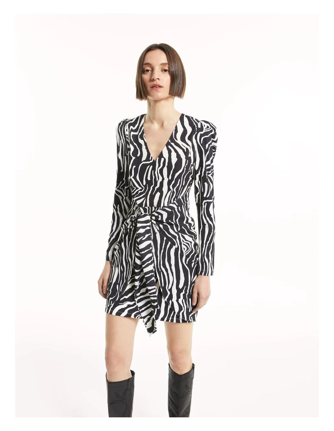 VESTIDO CORTO ESTAMPADO DE ONDAS MIOH INDIE