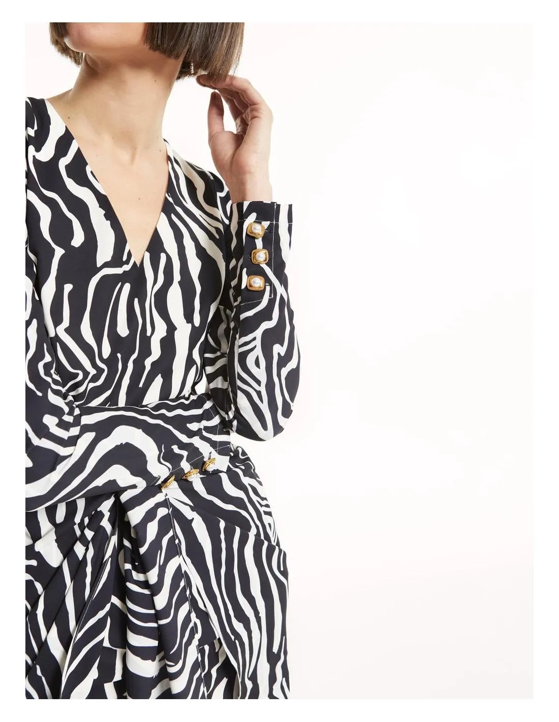 VESTIDO CORTO ESTAMPADO DE ONDAS MIOH INDIE