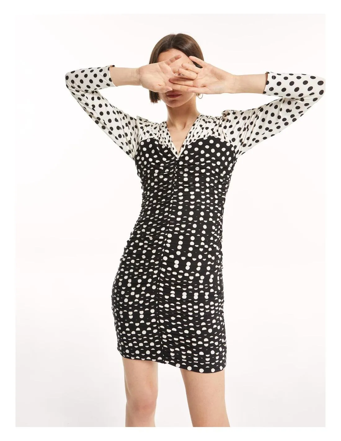VESTIDO CORTO PRINT DE LUNARES MIOH PUNK DOTS