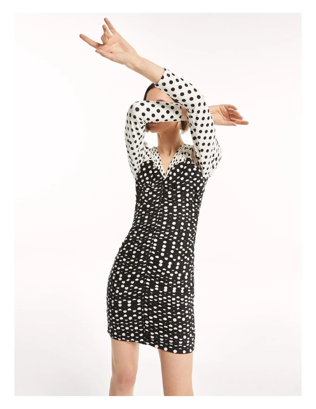 VESTIDO CORTO PRINT DE LUNARES MIOH PUNK DOTS