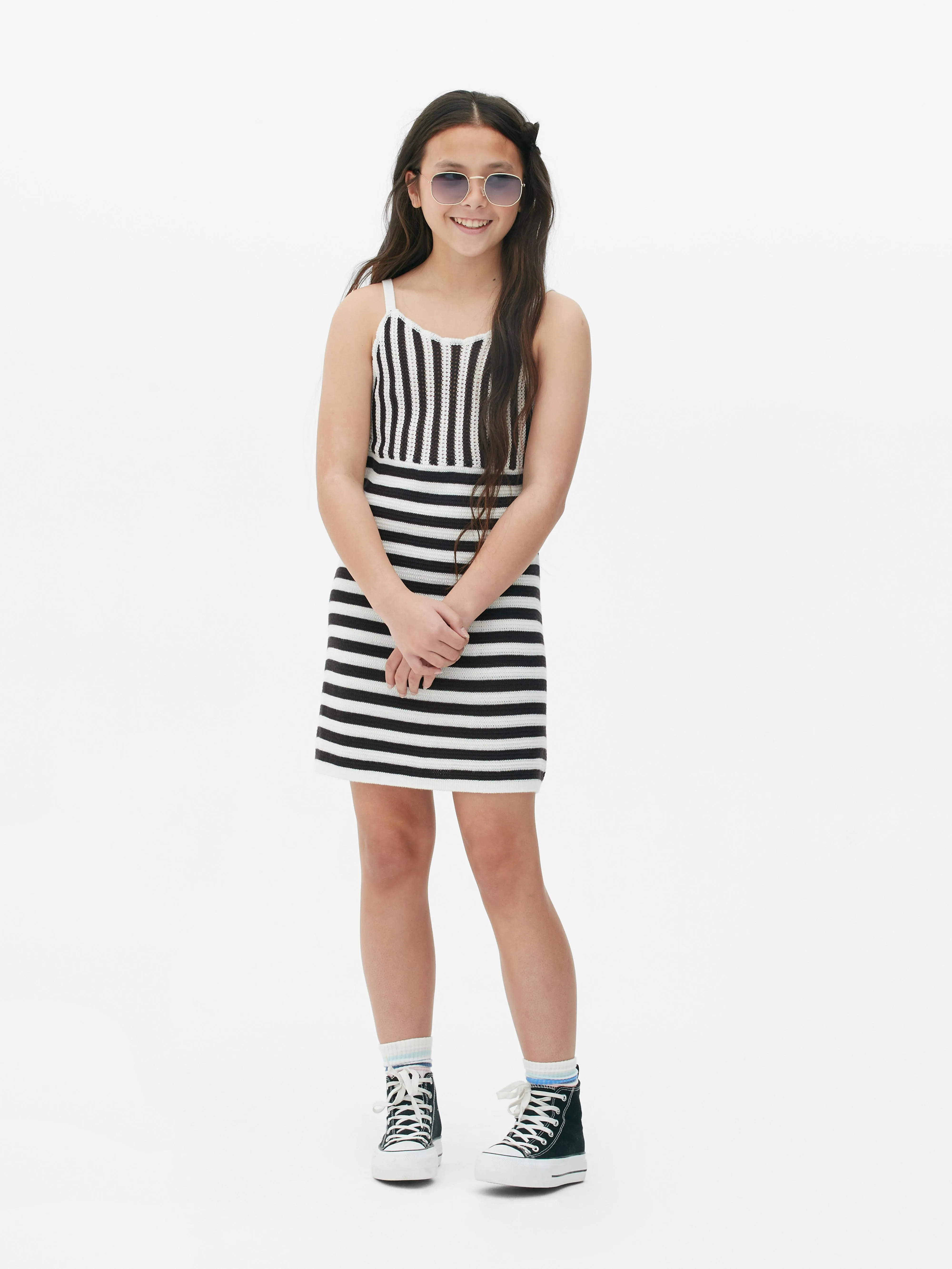 Vestido de ganchillo a rayas