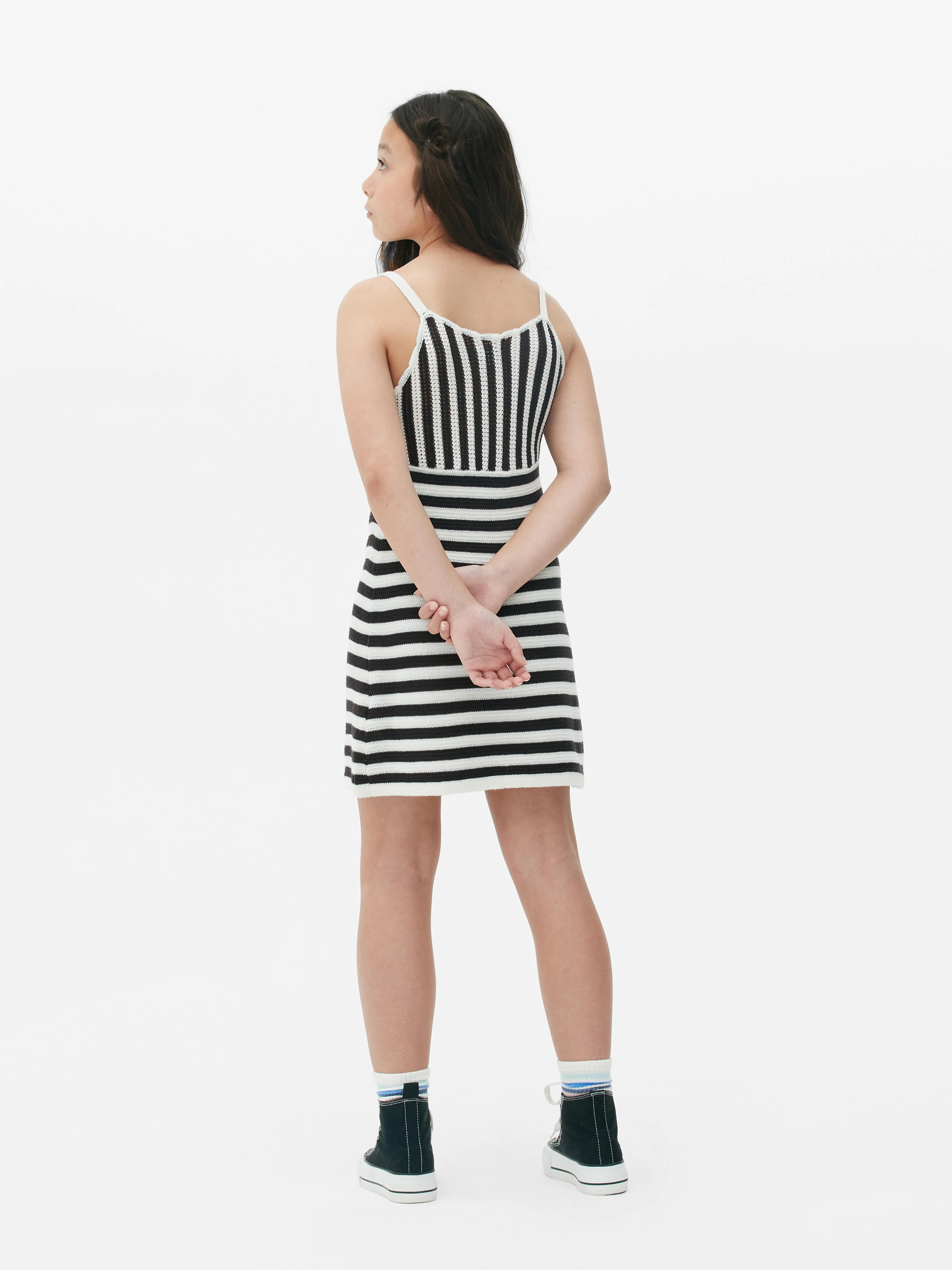 Vestido de ganchillo a rayas