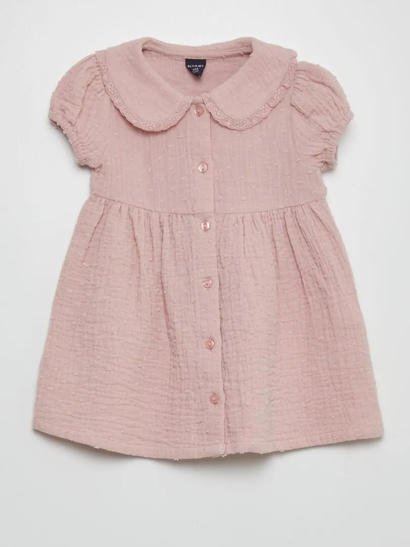 VESTIDO DE GASA DE ALGODóN  PURPURA