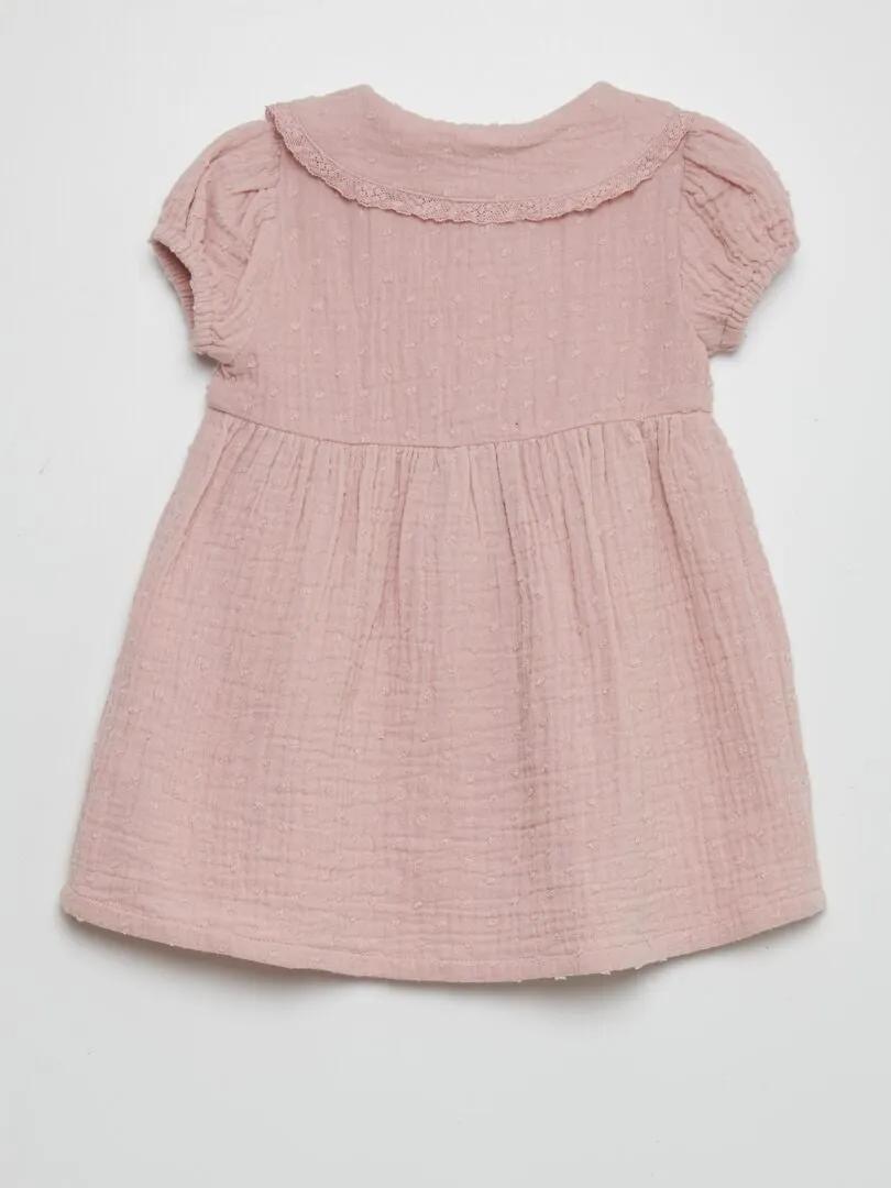 VESTIDO DE GASA DE ALGODóN  PURPURA