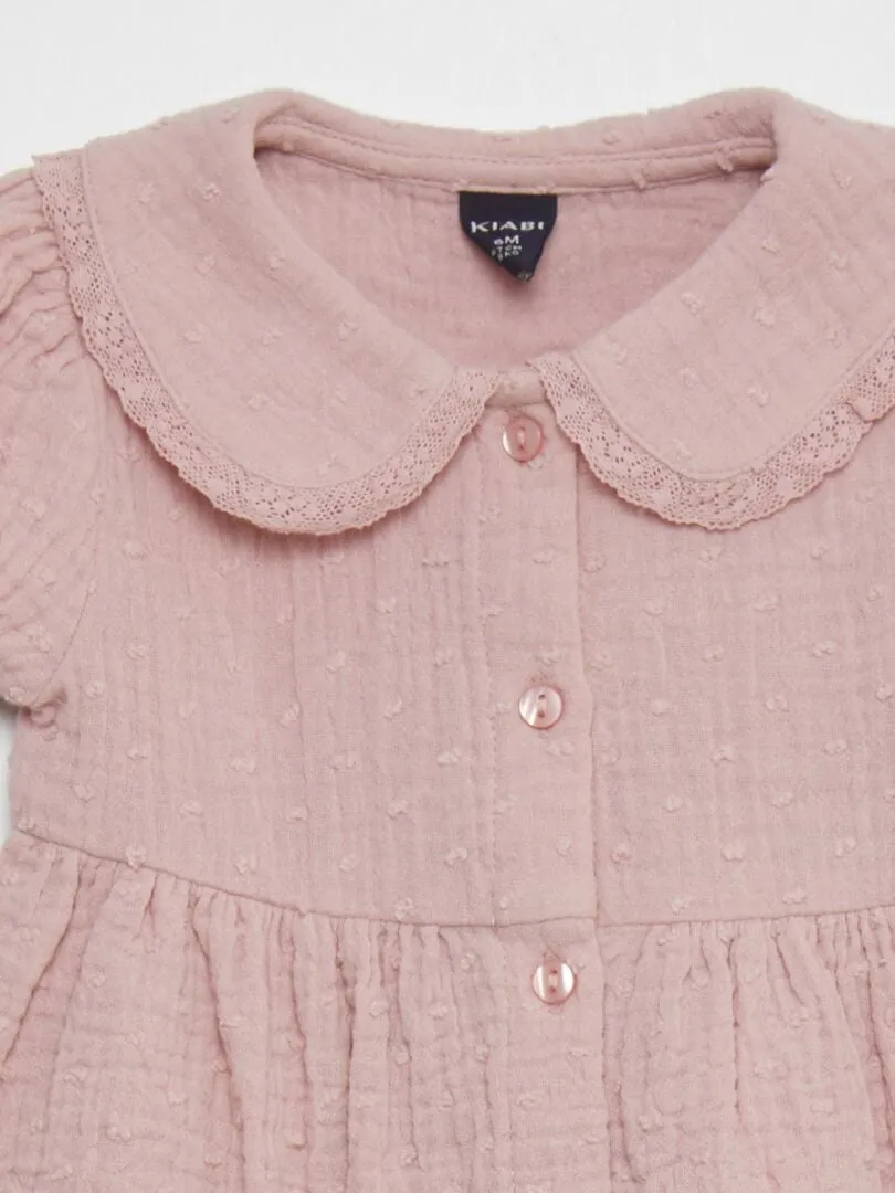 VESTIDO DE GASA DE ALGODóN  PURPURA