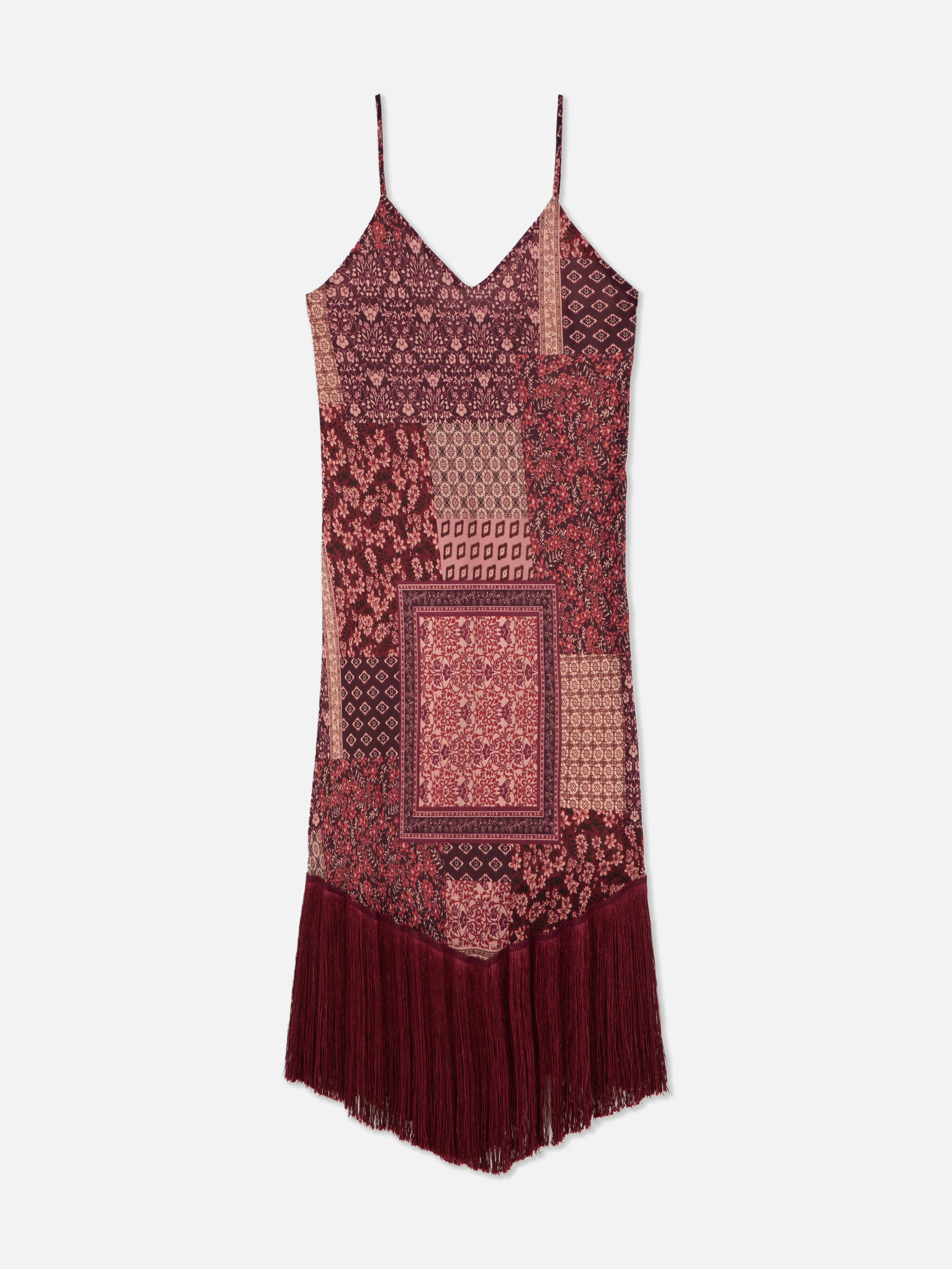 Vestido midi de tirantes con flecos de Rita Ora