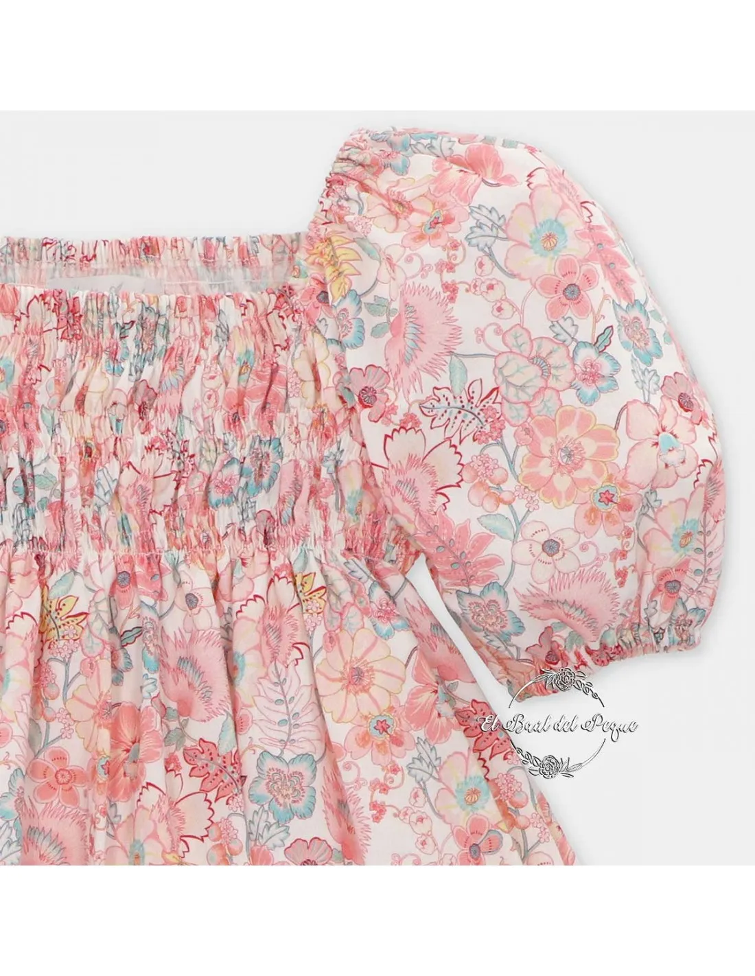 Vestido Niña Martín Aranda Capri Estampado Floral Coral