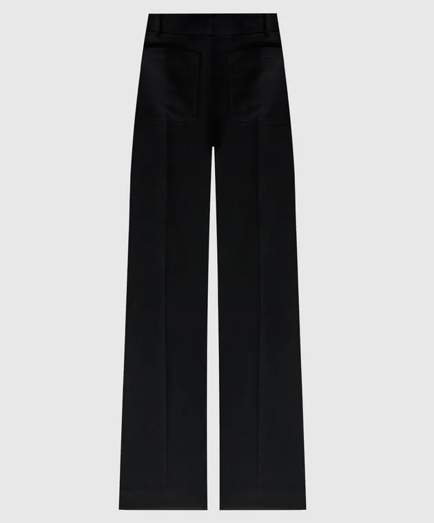Victoria Beckham Black flared pants with wool