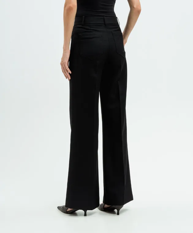 Victoria Beckham Black flared pants with wool