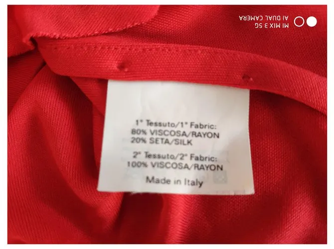 YVES SAINT LAURENT TANQUE DE MALLA CON VOLANTE Roja 